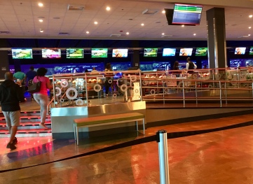 This is no ordinary movie theater! Bowling, pool, laser tag, games..we had trouble finding the theatre!