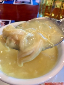 Their Greek version cream of chicken soup with lemon. Such an amazing flavor